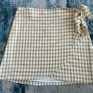 Edit by Nine Medium Yellow and White Wrap Skirt
